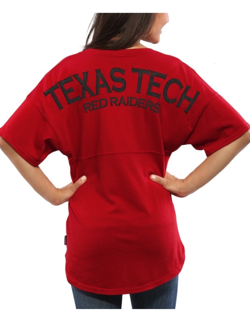 Spirit Jersey Texas Tech Red Raiders Oversized Short Sleeve T-Shirt V-Neck